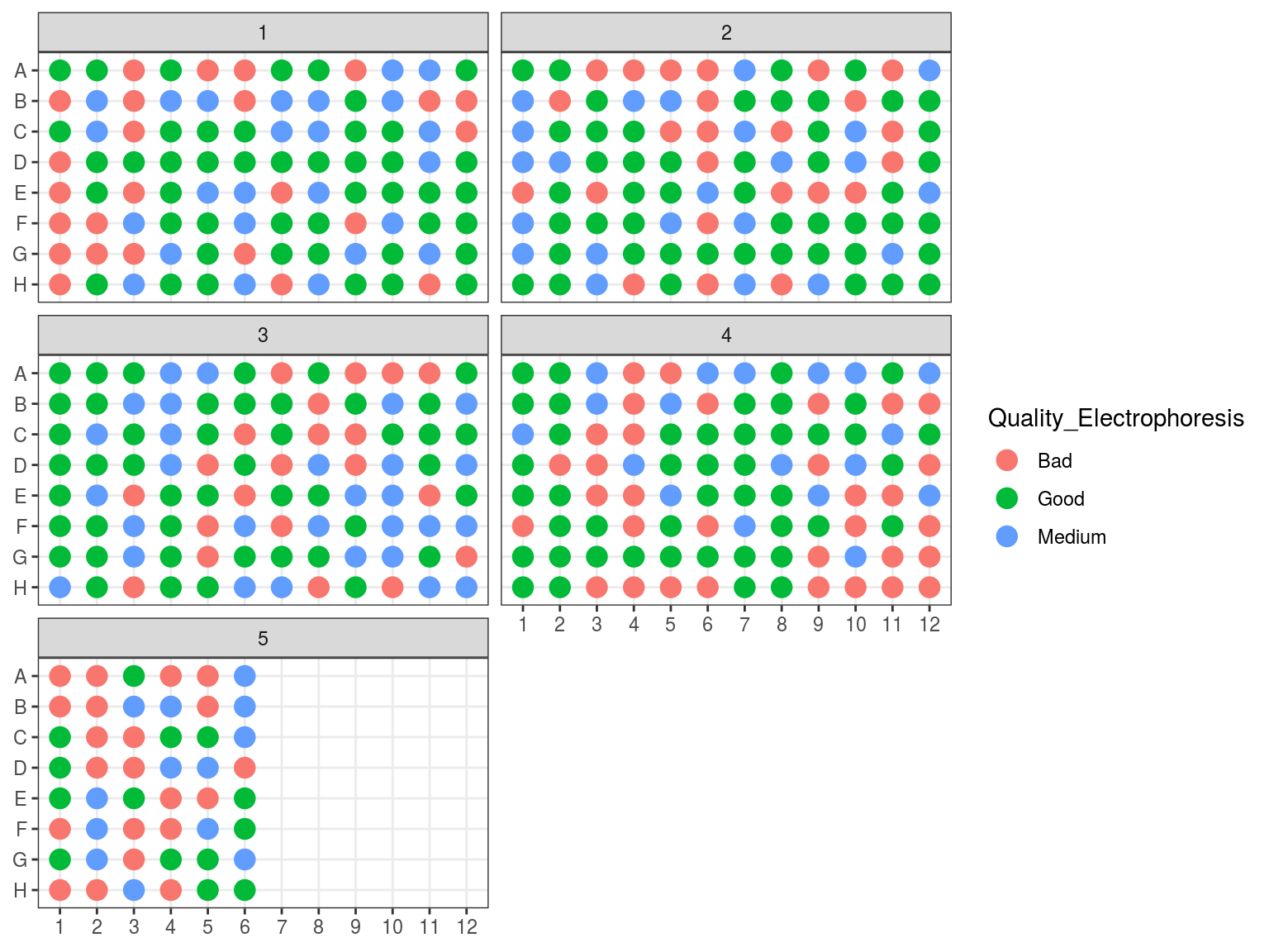 Plates electrophoresis status before rearrangement.